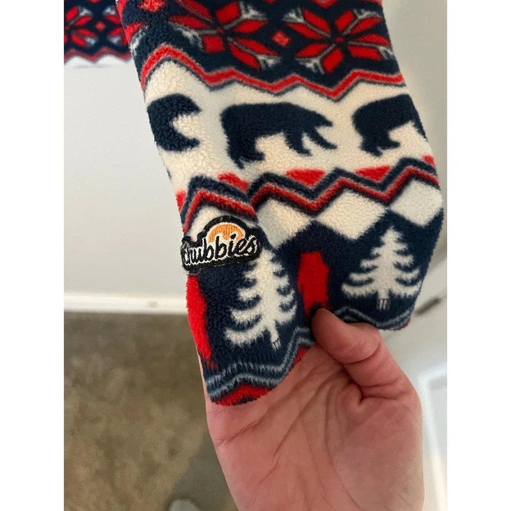Chubbies 1/4 zip up‎ pullover fleece beary wild sweater holiday winter print